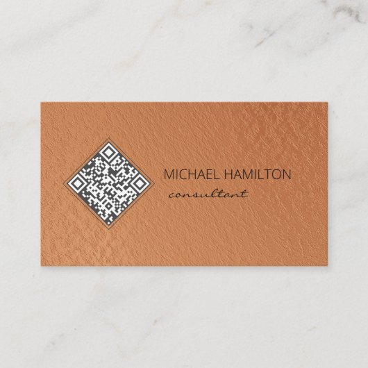 QR Code Kupferfolienprofil Visitenkarte (Vorderseite)