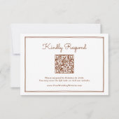 QR-Code Kupferrost Western-Hochzeit RSVP Karte (Vorderseite)