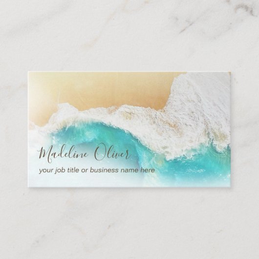 QR-Code Küstenstrand Beruflich modern Visitenkarte (Vorderseite)