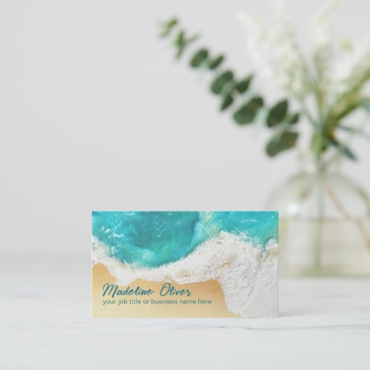 QR-Code Küstenstrandreisen Beruflich Visitenkarte (Stehend Vorderseite)