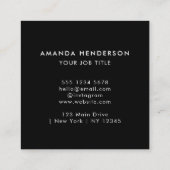 QR-Code l Berufliches Schwarz/Weiß-Marketing Quadratische Visitenkarte (Rückseite)