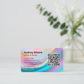 QR-Code Lash Brows Modern Minimalistisch Visitenkarte (Stehend Vorderseite)