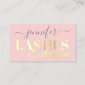 QR Code Lashes Erweiterung Goldenes Skript Rosa Visitenkarte (Vorderseite)