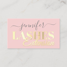 QR Code Lashes Erweiterung Goldenes Skript Rosa Visitenkarte