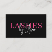 QR Code Lashes Techniker heiß rosa schwarz Visitenkarte (Vorderseite)