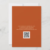QR-Code Lässige Typografie Burnt Orange Wedding Einladung (Rückseite)