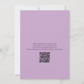 QR-Code Lässige Typografie Lila Hochzeit Einladung (Rückseite)