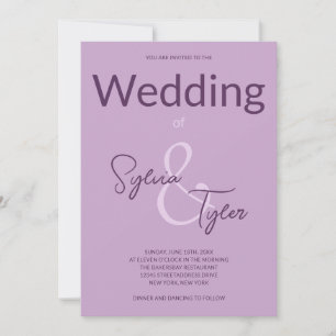QR-Code Lässige Typografie Lila Hochzeit Einladung