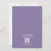 QR Code Leaf Lavender Elegant Monogram Wedding Einladung (Rückseite)