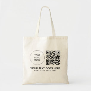 QR-Code-Lebensmittelgeschäft für das Logo der Fron Tragetasche