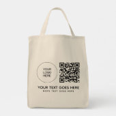 QR-Code-Lebensmittelgeschäft mit doppelseitigem Fi Tragetasche (Rückseite)