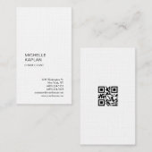 QR-Code-Leinen Modern Professionell Exklusiv Visitenkarte (Vorne/Hinten)
