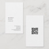 QR-Code-Leinen Modern Professionell Exklusiv Visitenkarte (Vorne/Hinten)