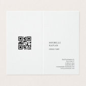 QR-Code Leinen Modern Professionell Exklusiv Visitenkarten (Außenseite Aufgefaltet)