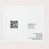 QR-Code-Leinen Modern Professionell Exklusiv Visitenkarten (Außenseite Aufgefaltet)