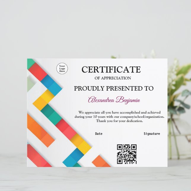 Qr-Code-Leistungs-App Würdigen Gold rotes Logo  (Stehend Vorderseite)