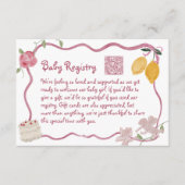QR Code Lemon Baby Girl Registry Begleitkarte (Vorderseite)