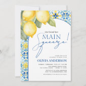 QR Code Lemon Main Squeeze Brautparty Einladung (Vorderseite)