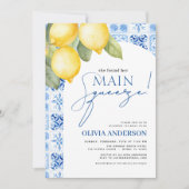 QR-Code Lemon Main Squeeze-Brautparty Einladung (Vorderseite)