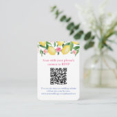QR-Code-Lemons rosa und weiße Online-UAWG Begleitkarte (Stehend Vorderseite)