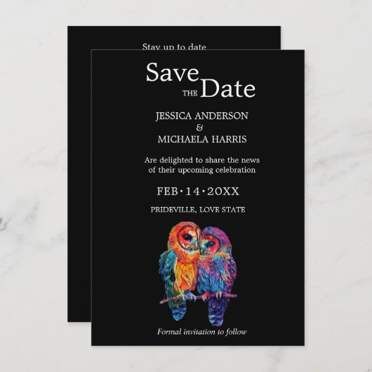 🌈 QR-Code LGBTQ Eternal Unity Hochzeit Save The Date (Vorne/Hinten)