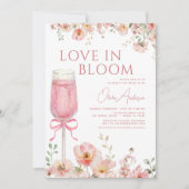 QR-Code-Liebe im Brautparty "Bloom Pink Bow" Einladung (Vorderseite)