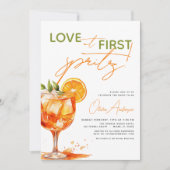 QR-Code-Liebe im ersten Spritz-Orange-Brautparty Einladung (Vorderseite)