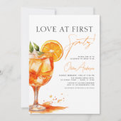 QR-Code-Liebe im ersten Spritz-Orange-Brautparty Einladung (Vorderseite)