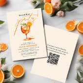 QR-Code-Liebe im ersten Spritz-Orange-Brautparty Einladung