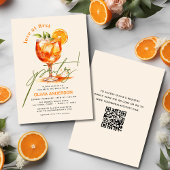 QR-Code-Liebe im ersten Spritz-Orange-Brautparty Einladung