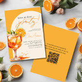 QR-Code-Liebe im ersten Spritz-Orange-Brautparty Einladung