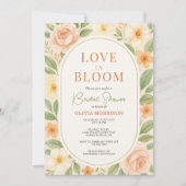 QR-Code Liebe in Blüte Florale Hochzeitsbrautparty Einladung (Vorderseite)