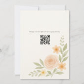 QR-Code Liebe in Blüte Florale Hochzeitsbrautparty Einladung (Rückseite)