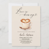 QR-Code Liebe ist das Brechen von Kaffee-Brautpart Einladung (Vorderseite)