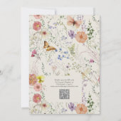 QR-Code Liebe ist in voller Blüte Wildblumen-Braut Einladung (Rückseite)