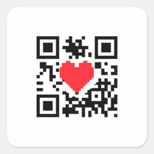 QR-Code-Liebe Quadratischer Aufkleber