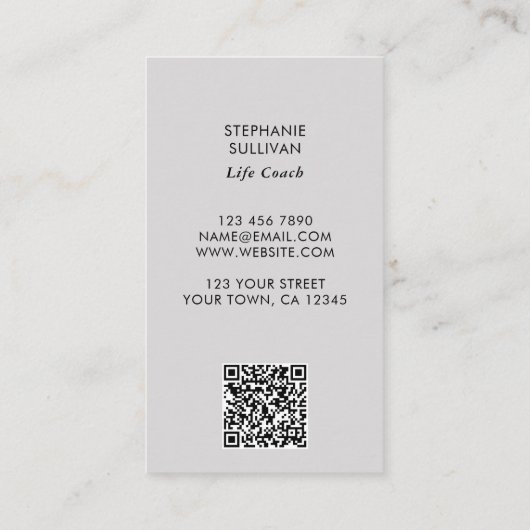 QR Code Life Coach Tree of Life Visitenkarte (Rückseite)