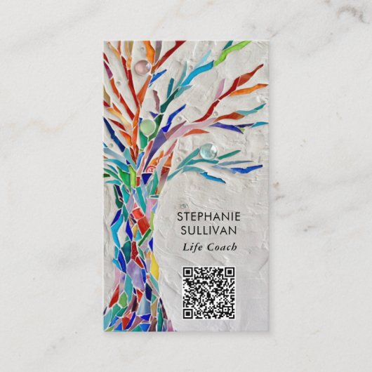 QR Code Life Coach Tree of Life Visitenkarte (Vorderseite)