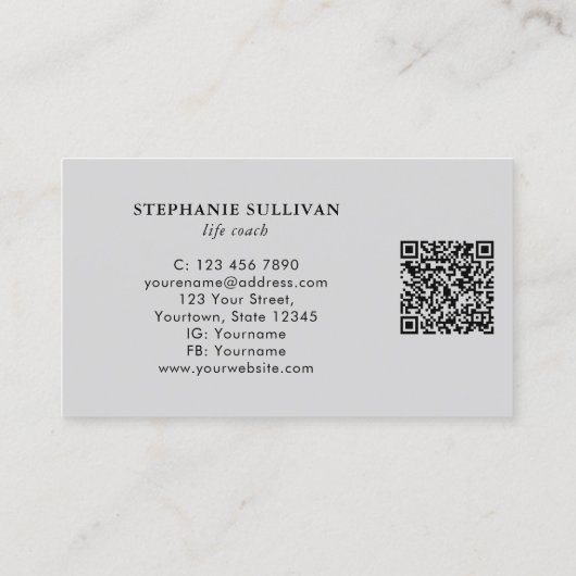 QR Code Life Coach Visitenkarte (Rückseite)