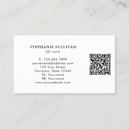 QR Code Life Coach Visitenkarte (Rückseite)
