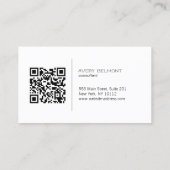 QR Code Light Blue Modern Beruflich Visitenkarte (Rückseite)