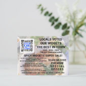 QR Code Light Foto Custom Advertising Postkarte (Stehend Vorderseite)