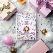 QR-Code Lila Aquarellfarbenfarbe Fairy erster Gebu Einladung