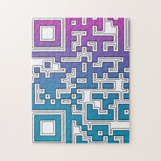 QR-Code - Lila Blau Puzzle (Vertikal)