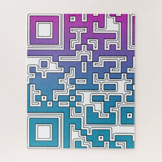 QR-Code - Lila Blue-Jigsaw-Puzzle Puzzle (Vertikal)