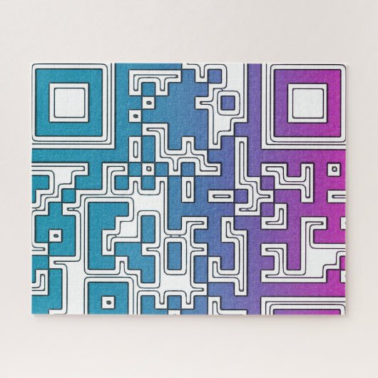 QR-Code - Lila Blue-Jigsaw-Puzzle Puzzle (Horizontal)