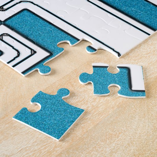 QR-Code - Lila Blue-Jigsaw-Puzzle Puzzle (Seite)