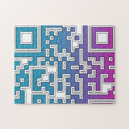 QR-Code - Lila Blue-Jigsaw-Puzzle Puzzle (Horizontal)