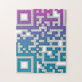 QR-Code - Lila Blue-Jigsaw-Puzzle Puzzle (Vertikal)