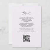 QR Code Lila Gold Agate Lavender Wedding Einladung (Rückseite)
